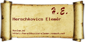 Herschkovics Elemér névjegykártya